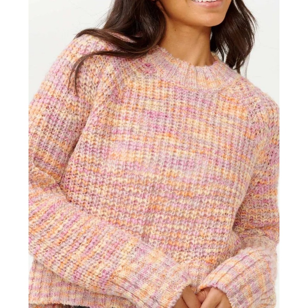 Rip Curl Multicolored Striped Mock Neck Knit Sweater XS NWT
